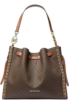 Picture of Michael Kors Mina Large Signature Logo Chain Shoulder Bag