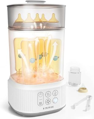 Picture of Bottle Sterilizer and Dryer | Esterilizador de Biberones, HAUTURE Baby Bottle Sanitizer and Dryer, Faster Drying Compact Electric Steam Sterilizer for Baby Bottles, Pacifiers, Breast Pump Accessories