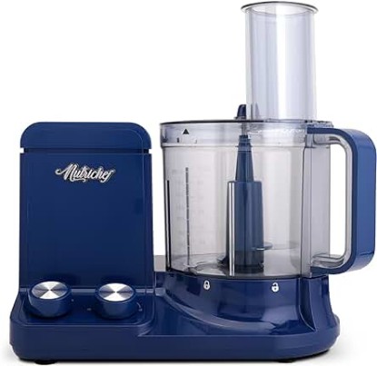 Picture of NutriChef Food Processor | 2 QT Capacity | Ultra-Quiet Multipurpose Motor | Includes 6 Attachment Blades | Silicone Base for Secure Grip | 12-Cup Capacity | Pre-Set Speeds for Easy Use (Blue)