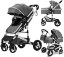 Picture of Kinder King 2 in 1 Convertible Baby Stroller, Folding High Landscape Infant Carriage, Newborn Reversible Bassinet Pram, Adjustable Canopy, Diaper Bag, Anti-Shock Toddler Pushchair Dark Grey