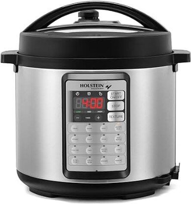 Picture of Holstein Housewares 6.3 Quart Digital Multi Cooker - 7-in-1 Functions, Stylish Black Stainless Steel, Effortless Versatility for Gourmet Cooking at Home.