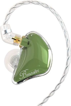 Picture of BASN Bmaster in Ear Monitor Headphones for Musicians, Hybrid Triple Drivers Dynamic Earbuds, Sound Isolating Earphones with 2 Detachable MMCX Cables (Olive)