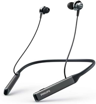 Picture of PHILIPS Wireless Neckband Headphones PN505 with Active Noise Canceling, Voice Assistance, Up to 14hours Play time, Hi-Res Audio (TAPN505BK), Black