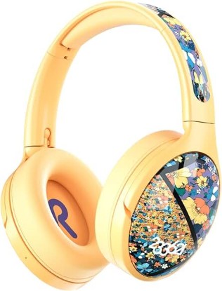 Picture of 233621 Hush-X Hybrid Active Noise Cancelling Bluetooth Headphones with 100 Hrs of Playback and Upgraded Design, Flower