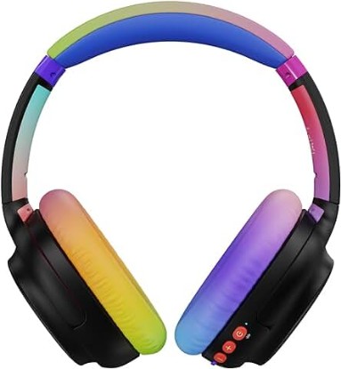 Picture of Ankbit E700 Bluetooth 5.1 Headphone with LDAC for Hi-Res Wireless Audio, Hybrid Active Noise Cancelling Headphones, Over Ear Wireless Headphones with aptX HD &amp; Low Latency 60H Playtime -Colorful