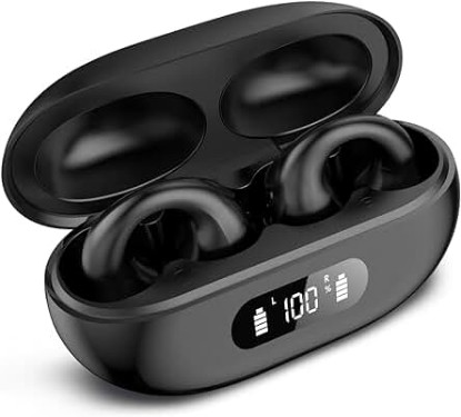 Picture of Wireless Earbuds with Digital Display Charging Case, Sports Bluetooth Headphones with Microphone Compatible with iPhone, Andriod (Black)