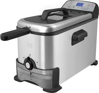 Picture of Kalorik 3.2 Quart Digital Deep Fryer with Oil Filtration, in Stainless Steel (FT 44247 BK)