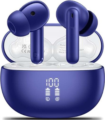 Picture of Wireless Earbuds, Bluetooth 5.3 Headphones HiFi Stereo &amp; 4 ENC Mic, 42H Playtime Ear Buds with Charging Case LED Display, Bluetooth Earphones IPX7 Waterproof for iOS Android Earpods Sports Workout