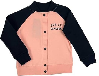 Picture of Harley-Davidson Baby Girls' Bar &amp; Shield Varsity Knit Jacket - Colorblocked Pink