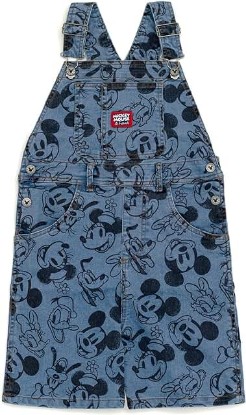 Picture of Disney Mickey Mouse Denim Jacket Overalls Shortalls Pants Infant to Big Kid