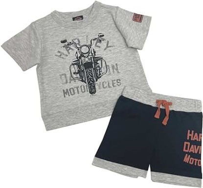 Picture of Harley-Davidson Baby Boys' 2-Piece Infant Knit Short Sleeve Tee &amp; Jog Short Set