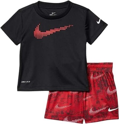 Picture of Nike Baby Boy's Dri-FIT Dominate Graphic T-Shirt and Shorts Two-Piece Set (Infant) University Red 18 Months (Infant)