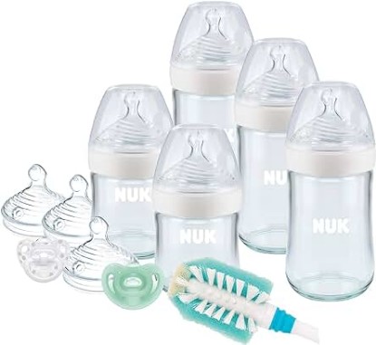 Picture of NUK Simply Natural Glass Baby Bottles and Pacifier Newborn Gift Set