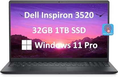 Picture of Dell Inspiron 15 3000 3520 15.6&quot; FHD Touchscreen (Intel 4-Core i5-1135G7, 32GB RAM, 1TB PCIe SSD, UHD Graphics) Business Laptop, WVA Anti-Glare, Numeric Keypad, Webcam, Wi-Fi, Win 11 Pro - 2024 Black