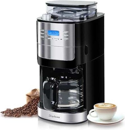 Picture of 12 Cup Coffee Maker with Burr Grinder Built In, Programmable Coffee Machine,Coffee Maker for Beans or Ground Coffee