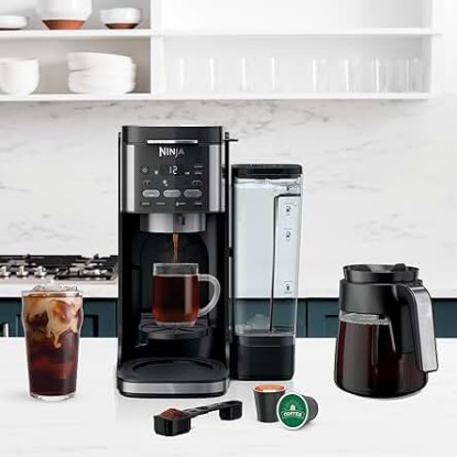 Picture of Ninja CFP105 DualBrew Hot &amp; Iced Coffee Maker, Single-Serve, Compatible with K-Cups &amp; 14-Cup Drip Coffee Maker, Black (Renewed)