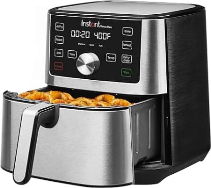 Picture of Instant Vortex Plus 4QT Air Fryer, Custom Program Options, 6-in-1 Functions Crisps, Broils, Roasts, Dehydrates, Bakes, Reheats, 100+ In-App Recipes, from the Makers of Instant Pot, Stainless Steel