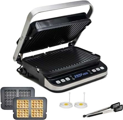 Picture of Yedi Total Package 6-in-1 Digital Indoor Grill, Waffle Maker, Panini Press, Griddle, with Deluxe Accessory Kit