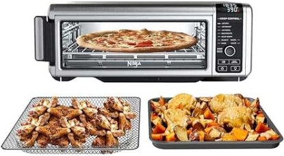 Picture of Ninja FT102CO Foodi 9-in-1 Digital Air Fry Oven, Air Roast/ Broil, Bake, Bagel, Toast, Dehydrate, Keep Warm, and Reheat, Stainless Steel (Renewed)