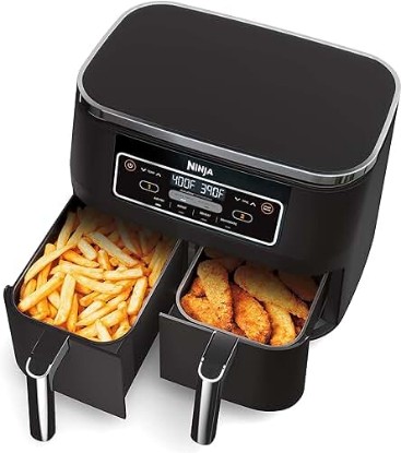 Picture of Ninja DZ100 Foodi 4-in-1, 8-qt, 2-Basket Air Fryer with DualZone Technology, Renewed, DZ201, Ninja DZ201-- 8-Quart