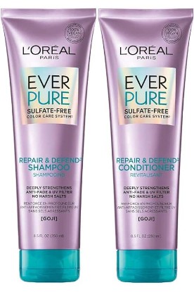 Picture of L'Oreal Paris L'Oreal Paris EverPure Repair and Defend Sulfate Free Shampoo and Conditioner Kit for Color-Treated Hair, Strengthens and Repairs Damaged Hair, with Goji, 8.5 Ounce, Set of 2