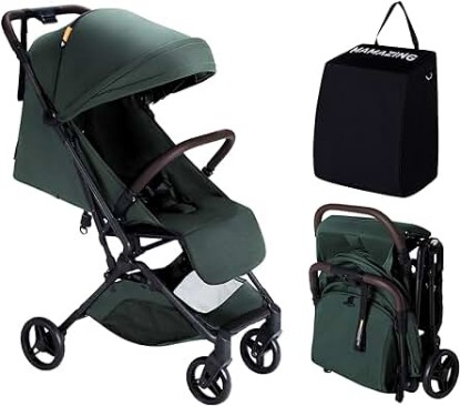 Picture of Lightweight Baby Stroller, Ultra Compact &amp; Airplane-Friendly Travel Stroller, One-Handed Folding Stroller for Toddler, Only 11.5 lbs, Green