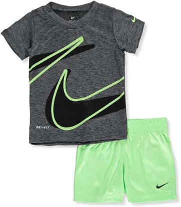 Picture of Nike Baby Boys' 2-Piece Shorts Set Outfit - Lime Blast, 24 Months