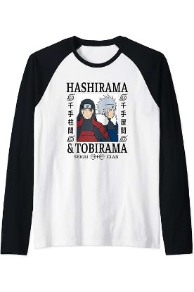 Picture of Naruto Shippuden Hashirama &amp; Tobirama Raglan Baseball Tee