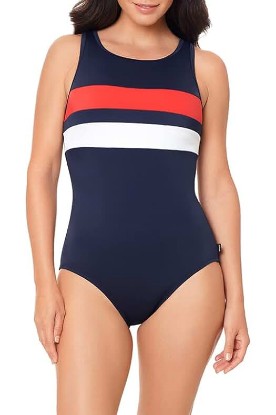 Picture of Reebok Women's Swimwear High Neckline One Piece Swimsuit