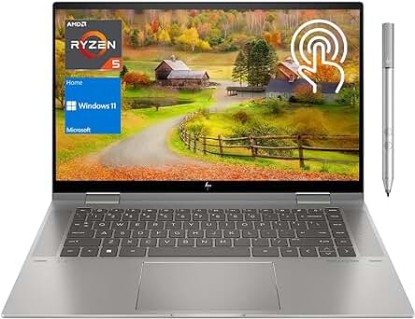 Picture of HP Envy x 360 Touchscreen 2-in-1 Laptop, 15.6&quot; FHD 1920 * 1080 Touchscreen 60Hz, AMD Ryzen 5 7530U (Beat i7-1165G7), 32GB RAM, 1TB SSD, Stylus Pen, Backlit KB, Wi-Fi 6, HDMI, Windows 11 Home, Grey