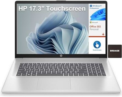 Picture of HP 17 17.3&quot; Touchscreen HD+ Business Laptop Computer, Intel Pentium Silver N5030 up to 3.1GHz, 32GB DDR4 RAM, 1TB PCIe SSD, 802.11AC WiFi, Bluetooth 5.0, 1-Year Office 365, Windows 11 Pro S