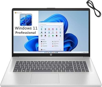 Picture of HP 17 17.3&quot; FHD Laptop Computer, 13th Gen Intel 10-Core i5-1335U (Beat i7-1270P), 32GB DDR4 RAM, 1TB PCIe SSD, WiFi 6, Bluetooth 5.3, Windows 11 Pro, BROAG Cable