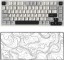 Picture of YUNZII YZ75 75% Hot Swappable Wireless Keyboard(Gateron G Pro Yellow, White), Keynovo Gaming Mouse Pad(35.4'' x 15.7'', White Topographic)
