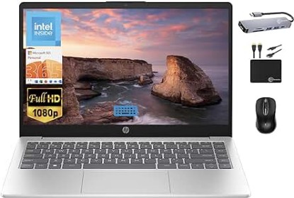 Picture of HP 2024 Essential Laptop, 14" FHD IPS Display, Quad-Core Intel Processor Upto 3.7GHz, 16GB Memory, 1TB SSD, Backlit KB, Webcam WiFi 6, Fast Charge, Office 365 1-Year, Win 11S+MarxsolAccessory Silver