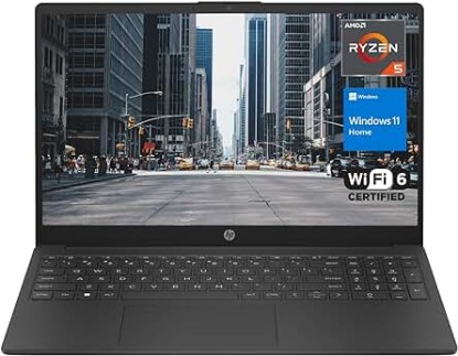 Picture of HP 2023 Newest Laptop, 15.6" FHD Display, AMD Ryzen 5 7530U Processor (Beats i7-1165G7), 16GB RAM, 512GB SSD, Webcam, HDMI, Wi-Fi 6, Windows 11 Home, Black, KKE Accessories