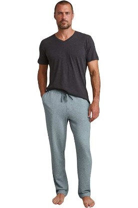 Picture of Barefoot Dreams Malibu Collection Men’s Heathered Pant, Men’s Lounge Pants, Gym Pants-100 Percent Cotton