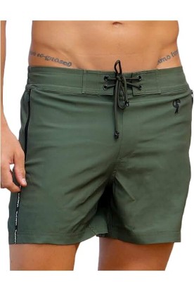 Picture of Tucann Khaki Green Swim Trunks - 3" - 4 Way Stretch, Quick Dry, Chlorine Resistant, Built in Compression Liner