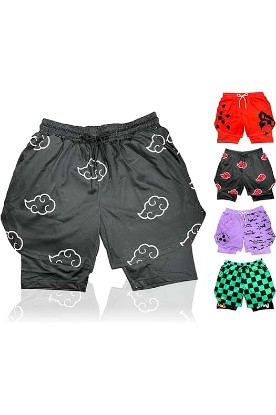 Picture of FOR KINGS. BY KINGS CROWN LMTD SUPPLY Anime Shorts - Breathable Mesh Stretch Compression Short with Pockets and Towel Holder