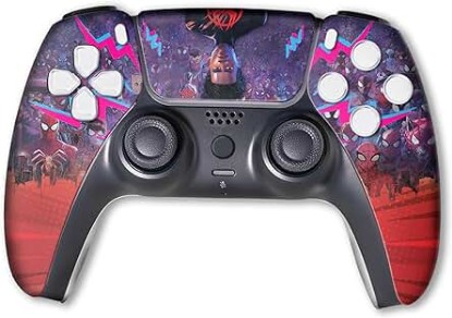 Picture of Miles Morales Spidervers Custom PS-5 Controller Wireless compatible with Play-Station 5 Console by BCB Controllers | Proudly Customized in USA with Permanent HYDRO-DIP Printing (NOT JUST A SKIN)