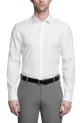 Picture of Calvin Klein Men's Dress Shirt Slim Fit Refined Cotton Stretch