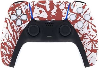 Picture of Custom UN-MODDED Wireless PRO Controller compatible with PS5 Exclusive Unique Design (Blood Splatter)