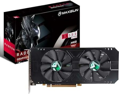 Picture of maxsun AMD Radeon RX 580 Graphics Card, 2048SP GDDR5 256 Bit Video Card for PC Gaming with HDMI DP DVI Display Port PCI Express 3.0 Dual Fan Graphics Board