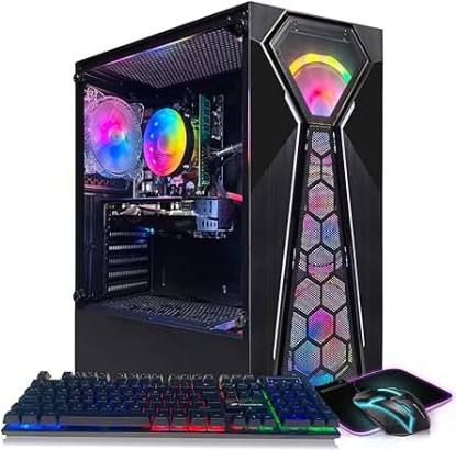 Picture of STGAubron Gaming Desktop PC, Radeon RX 580 16G GDDR5, Intel Core i5-9400F up to 4.1GHz, 16G DDR4 Memory, 512G SSD, 600M WiFi, BT 5.0, RGB Fan x 4, RGB Keyboard & Mouse & Mouse Pad, W11H64