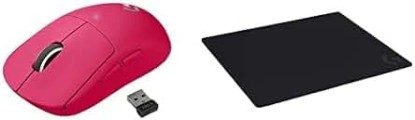 Picture of Logitech G PRO X Superlight Wireless Gaming Mouse, Compatible with PC/Mac - Magenta Logitech G740 Large Thick Gaming Mouse Pad, Optimized for Gaming Sensors, Mac and PC Gaming Accessories