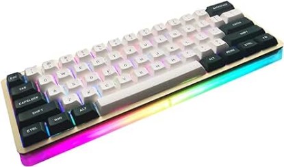 Picture of DRAOZA RGB Backlit 61-Key Hot Swap Mechanical Gaming Keyboard Kit, Programmable Triple Mode Bluetooth 5.0/USB-C Wired/2.4GHz Wireless Custom Keyboard (Translucent Base)