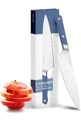 Picture of Misen Ultimate 8 Inch Chef's Knife - Pro Kitchen Knife - High Carbon Japanese Stainless Steel - Hybrid German and Japanese style blade - Craftsmanship for Culinary Enthusiasts, 8 in - Blue