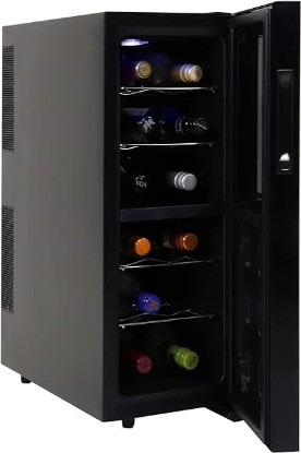 Picture of Koolatron Urban Series 12 Bottle Dual Zone Wine Cooler, Black, Thermoelectric Wine Fridge, Freestanding Wine Cellar, Red, White, Sparkling Wine Storage for Small Kitchen, Apartment, Condo, RV