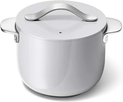 Picture of Caraway Petite Cooker - 2 Qt Ceramic Coated Pot - Free From Forever Chemicals - Perfect for Rice, Grains, or Sauces - Gray