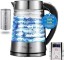 Picture of Electric Glass Tea Kettle, 1.8L Temperature Control Water Boiler, Cordless with LED Light, 60 oz, Silver