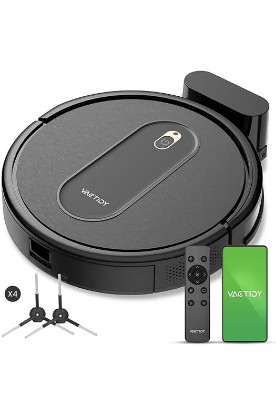 Picture of Vactidy Robot Vacuum with 2000Pa Suction Power, 2.4GHz WiFi/App/Alexa/Siri Control, Self-Charging Robotic Vacuum Cleaner for Low Carpet, Pet Hair, Hard Floors